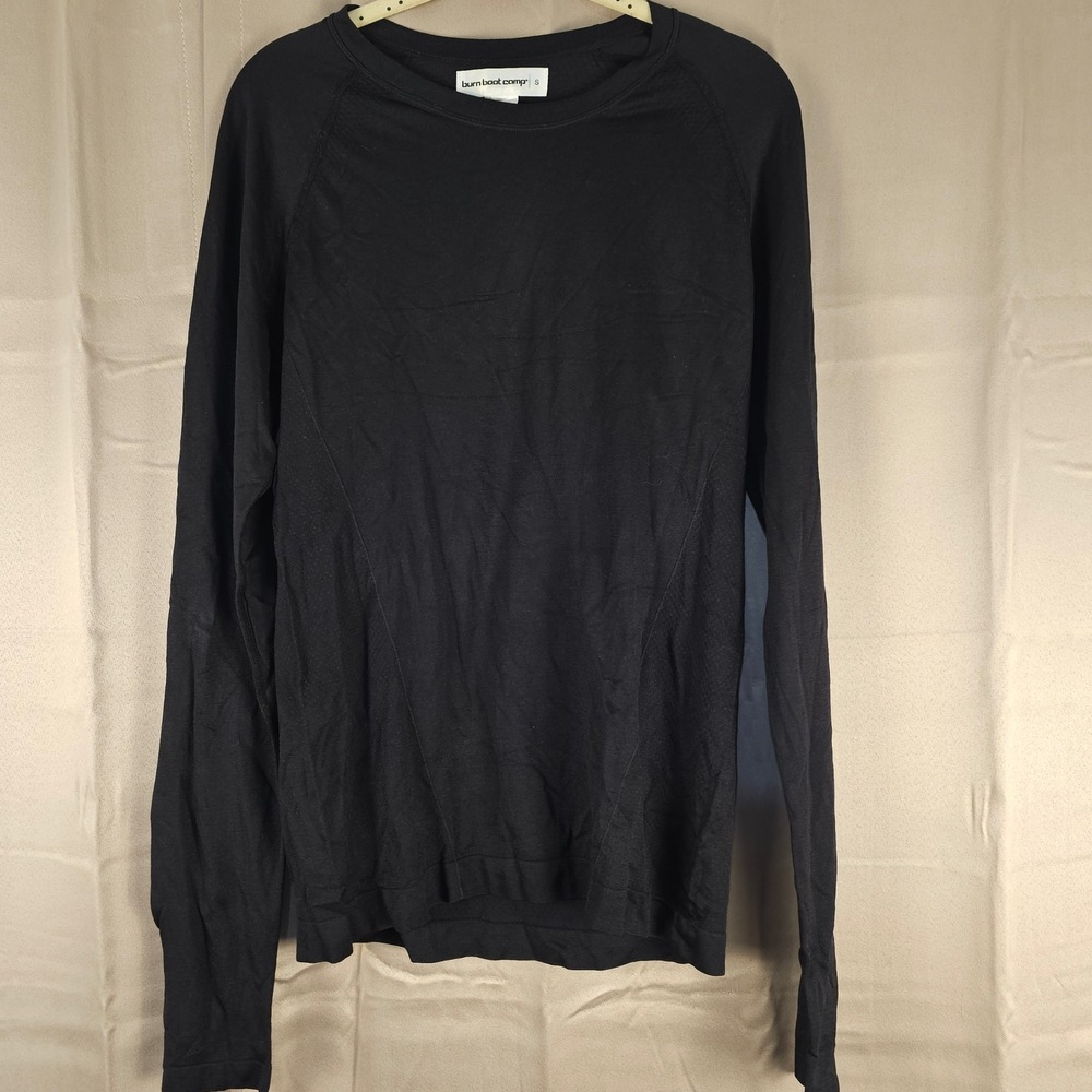 Burn‎ Boot Camp Womens Black Long Sleeve Baselayer Shirt Top Tee Small